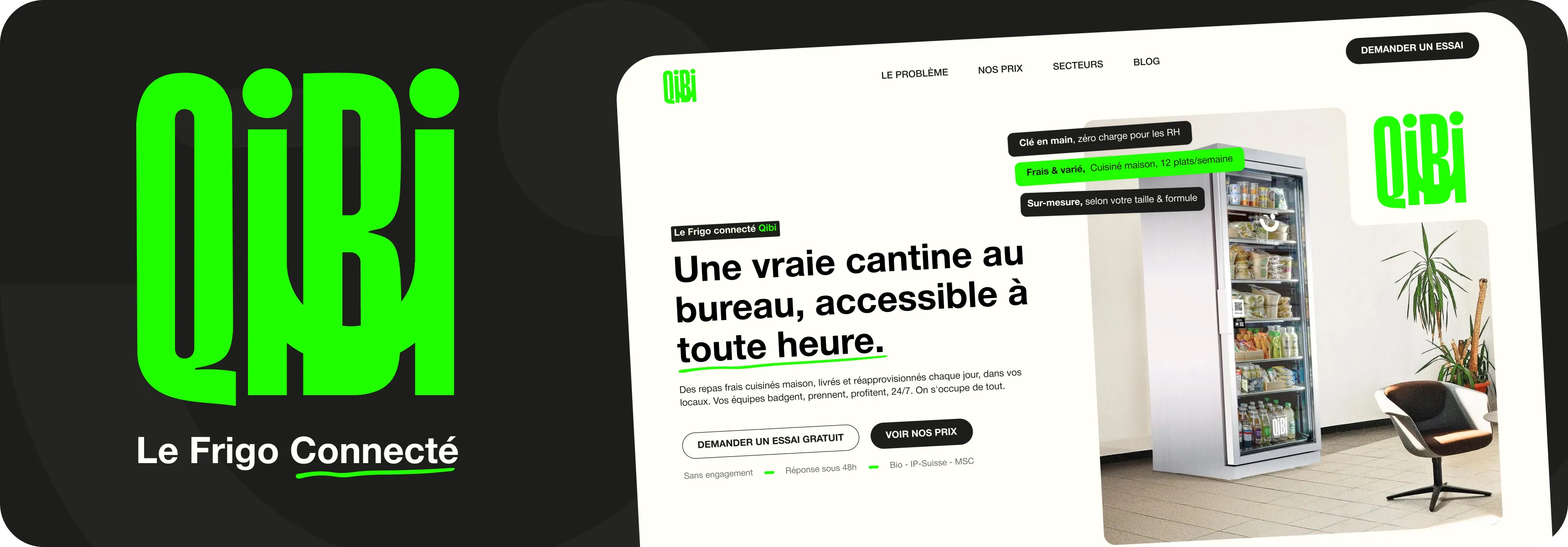 Aperçu du projet Qibi, refonte landing page